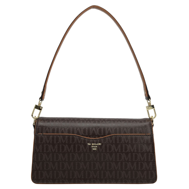Small Monogram Plain Leather Baguette  - Chocolate
