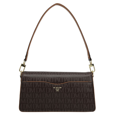 Small Monogram Plain Leather Baguette  - Chocolate