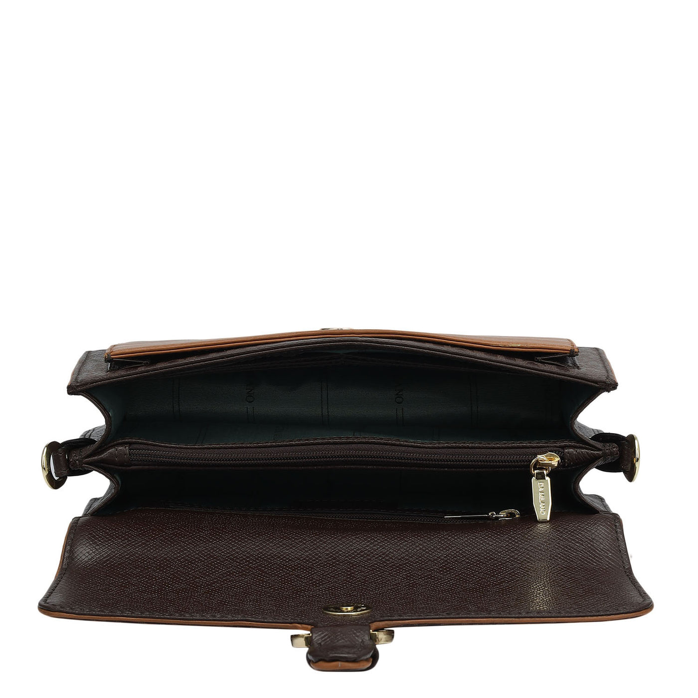 Small Monogram Plain Leather Baguette  - Chocolate