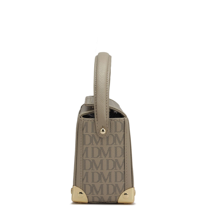 Small Monogram Leather Satchel - Chalk