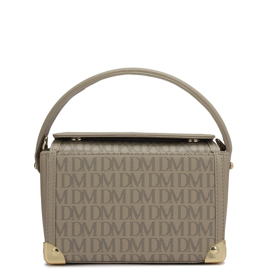 Small Monogram Leather Satchel - Chalk