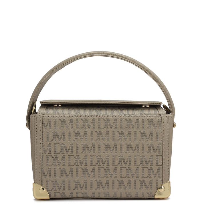 Small Monogram Leather Satchel - Chalk