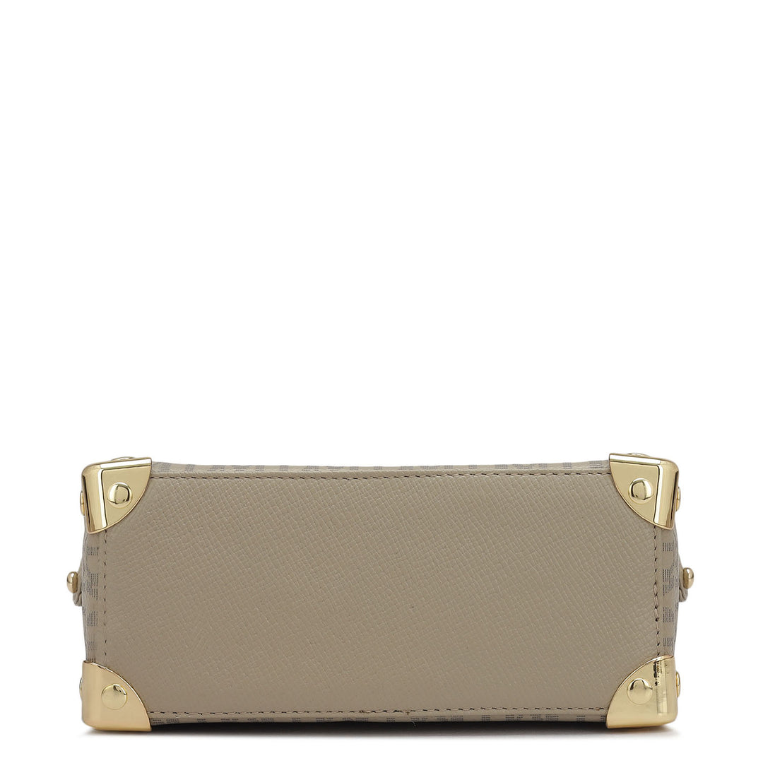 Small Monogram Leather Satchel - Chalk