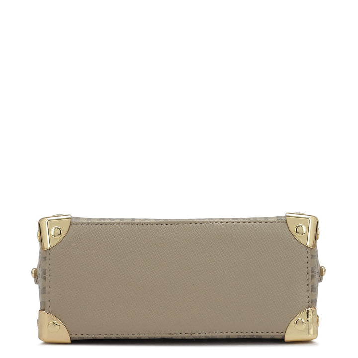 Small Monogram Leather Satchel - Chalk