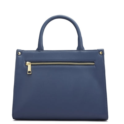 Small Croco Plain Leather Satchel - Stardust