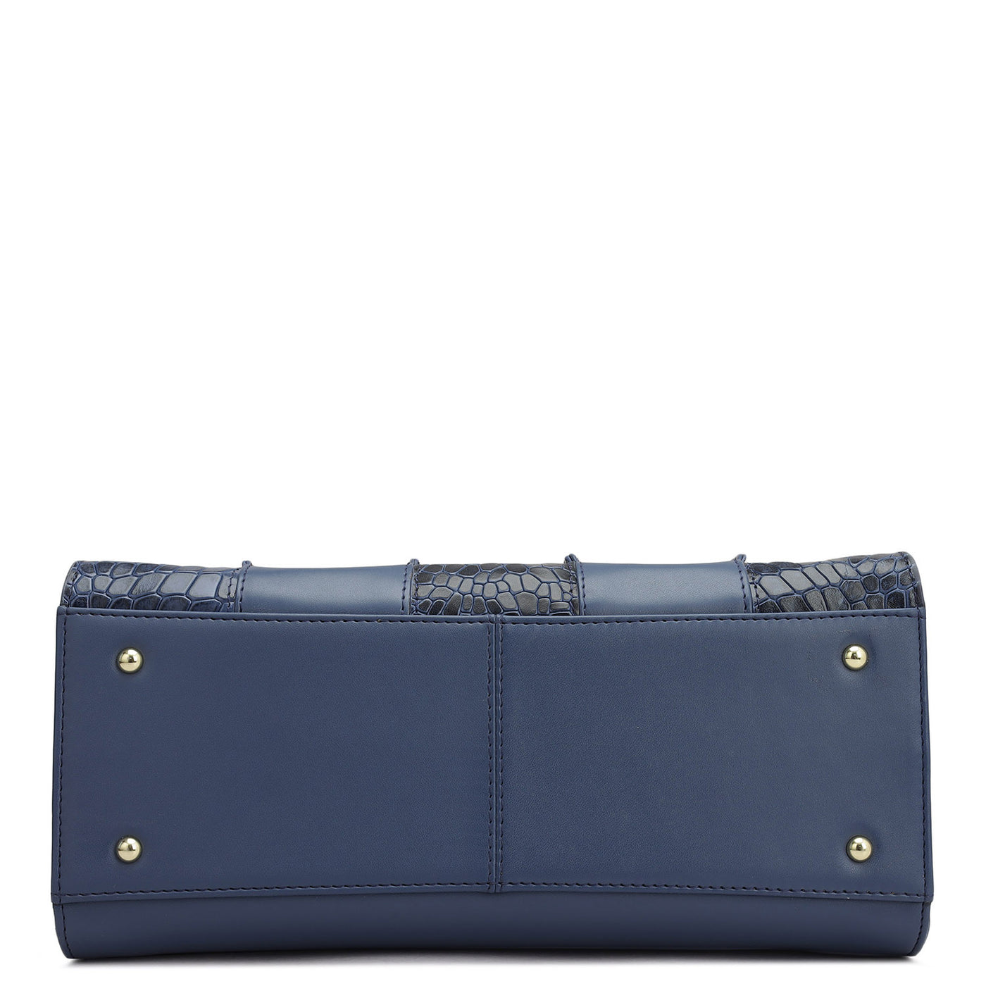 Small Croco Plain Leather Satchel - Stardust