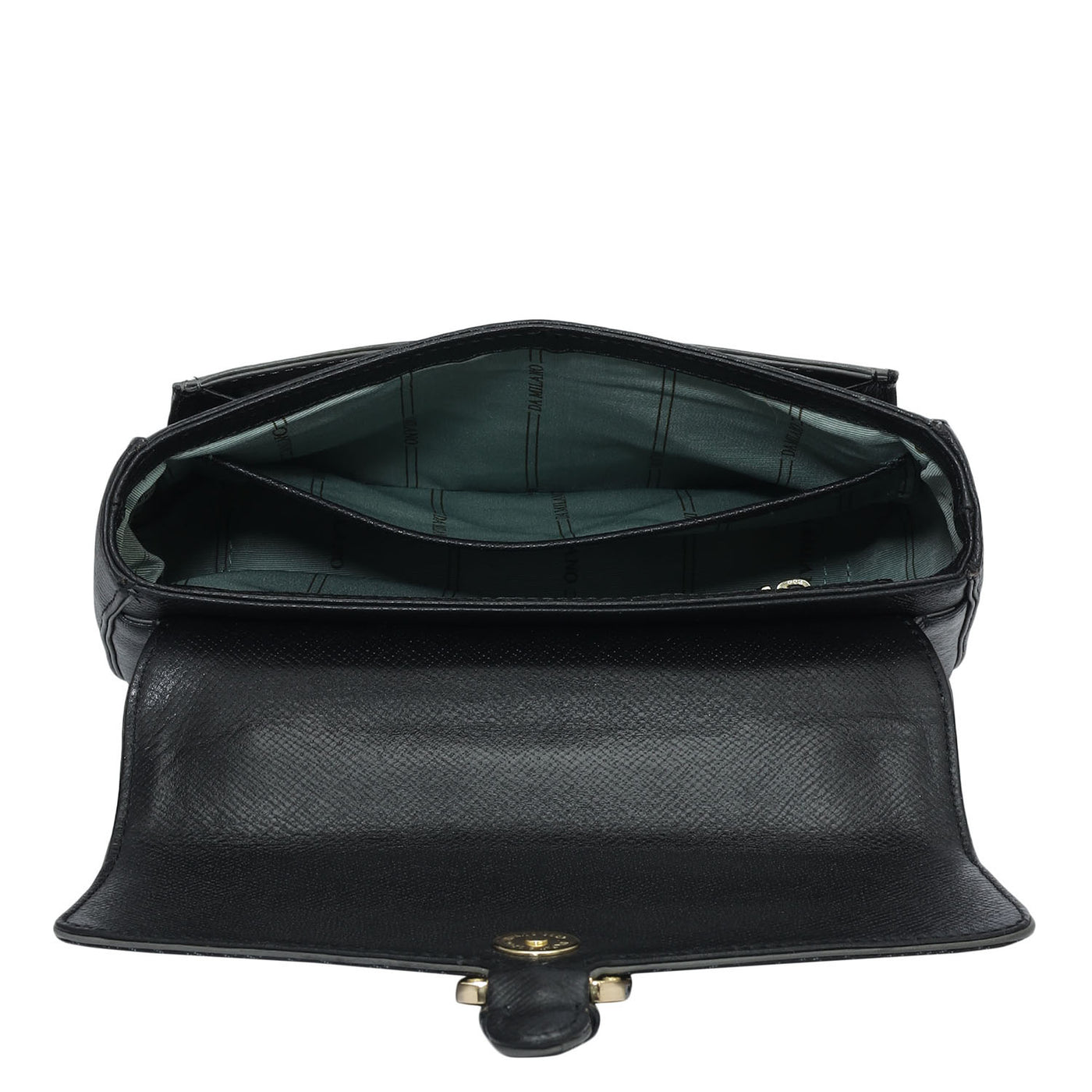 Small Monogram Plain Leather Shoulder Bag - Black