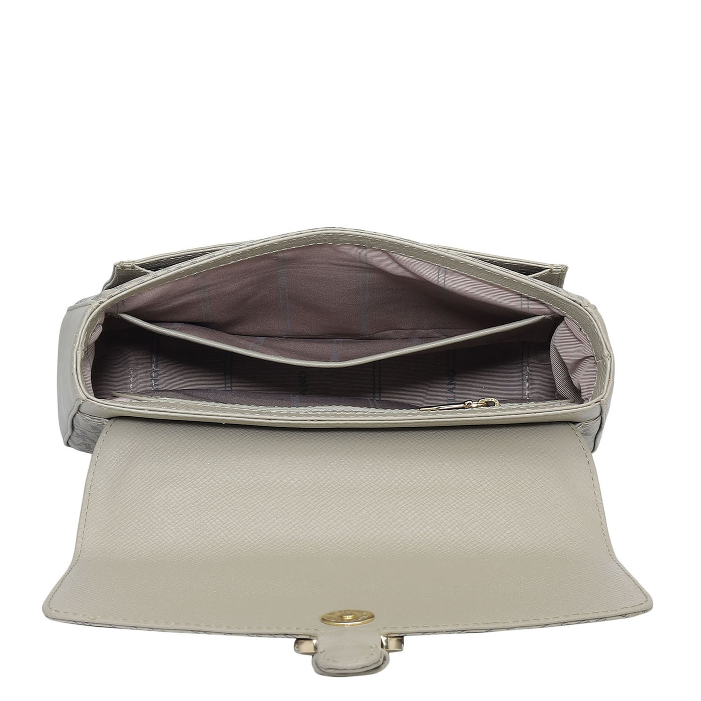 Small Monogram Franzy Leather Shoulder Bag - Chalk