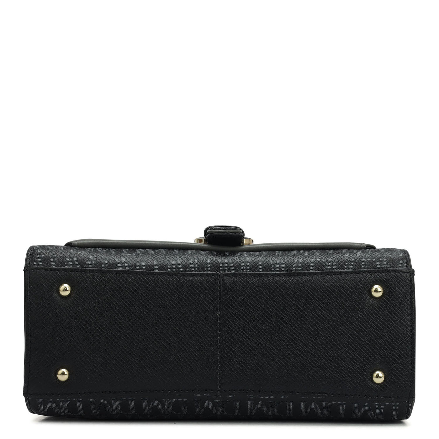 Small Monogram Plain Leather Satchel - Black