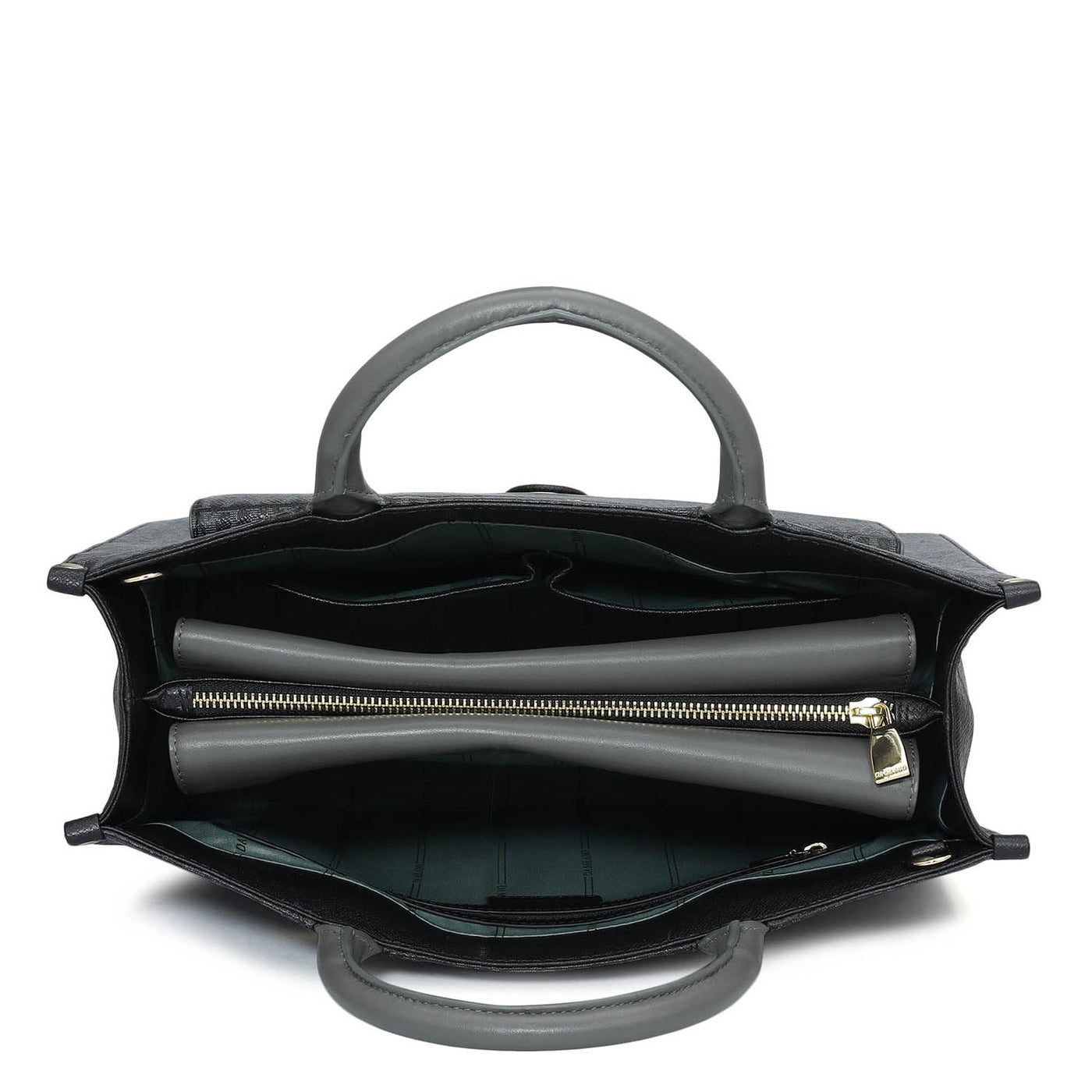 Medium Monogram Plain Leather Satchel - Black
