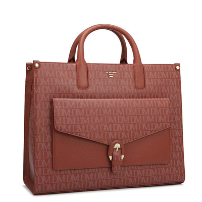 Medium Monogram Franzy Leather Satchel - Brick