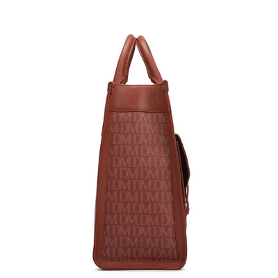 Medium Monogram Franzy Leather Satchel - Brick
