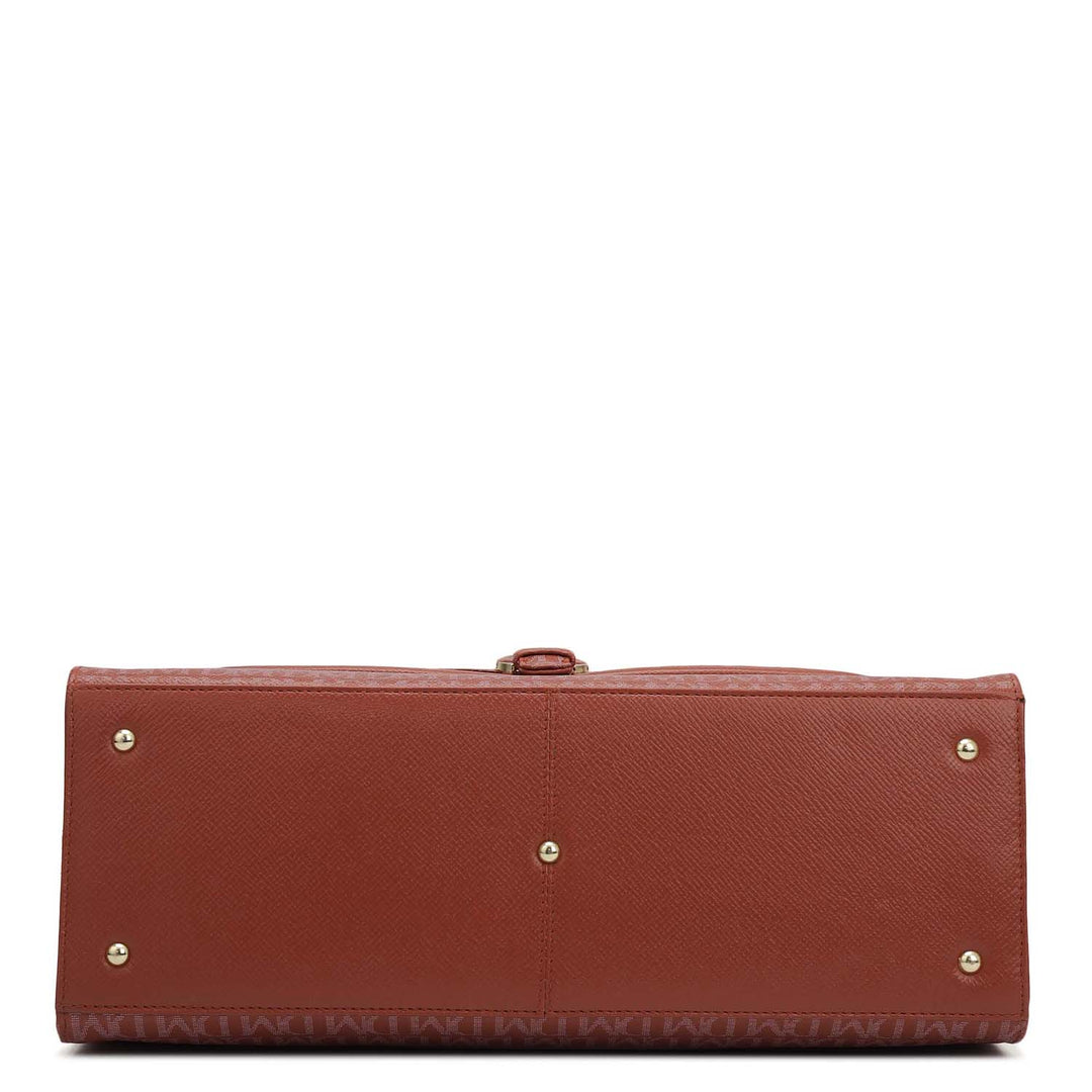 Medium Monogram Franzy Leather Satchel - Brick