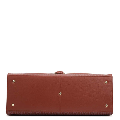 Medium Monogram Franzy Leather Satchel - Brick