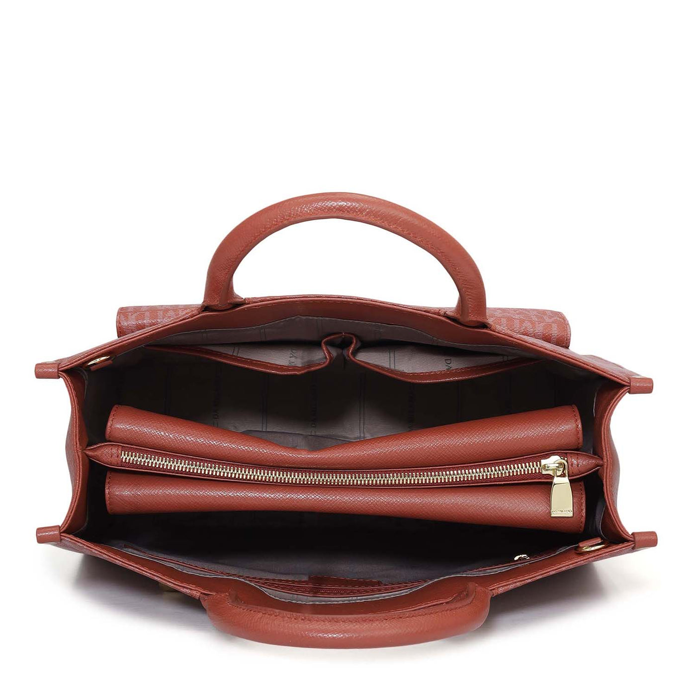 Medium Monogram Franzy Leather Satchel - Brick