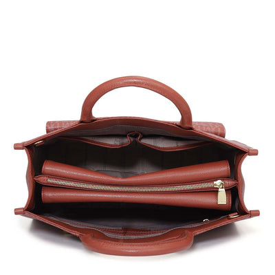 Medium Monogram Franzy Leather Satchel - Brick