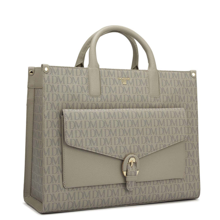 Medium Monogram Franzy Leather Satchel - Chalk