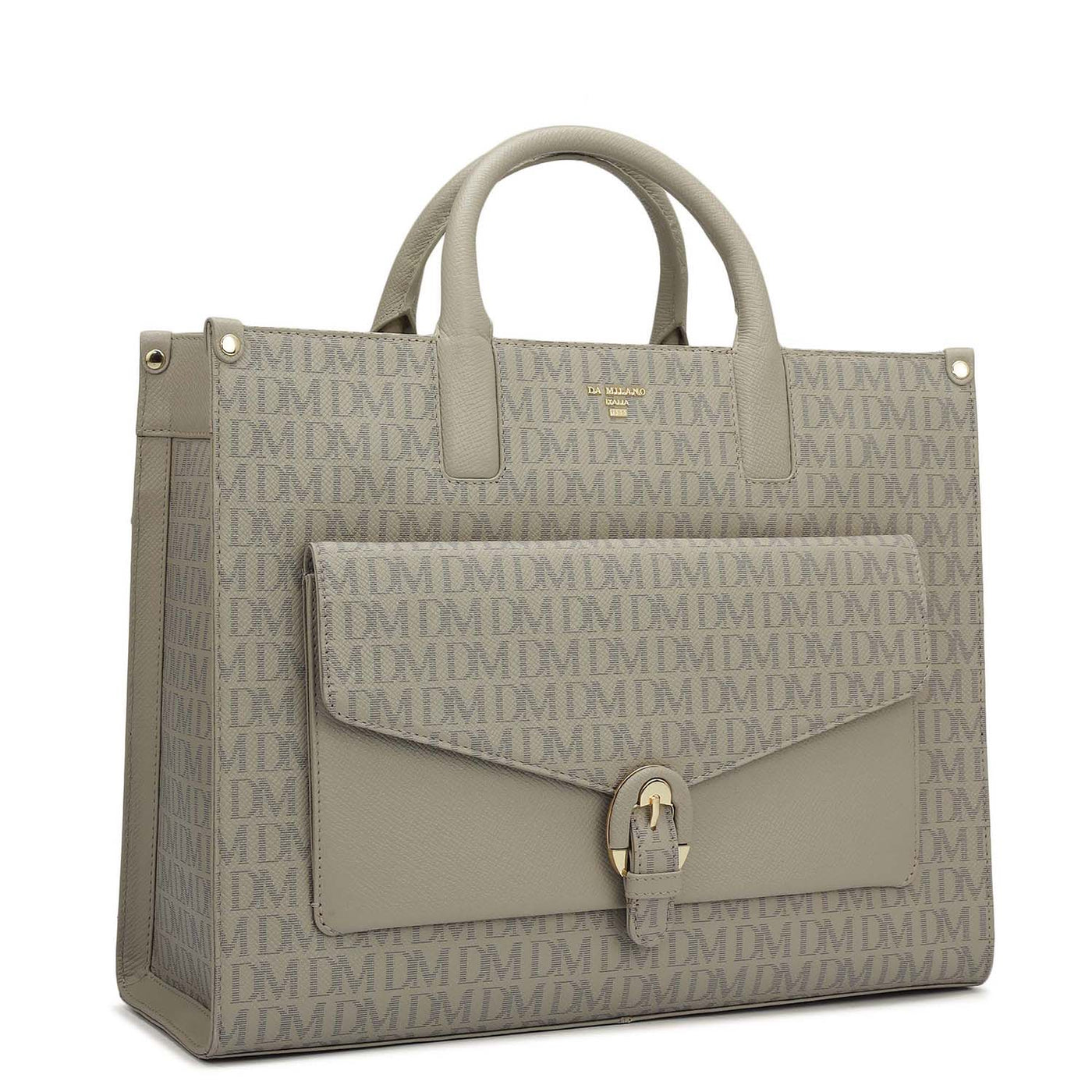 Medium Monogram Franzy Leather Satchel - Chalk