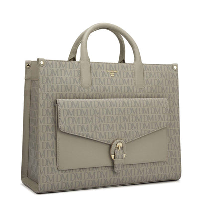 Medium Monogram Franzy Leather Satchel - Chalk