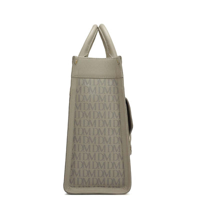 Medium Monogram Franzy Leather Satchel - Chalk