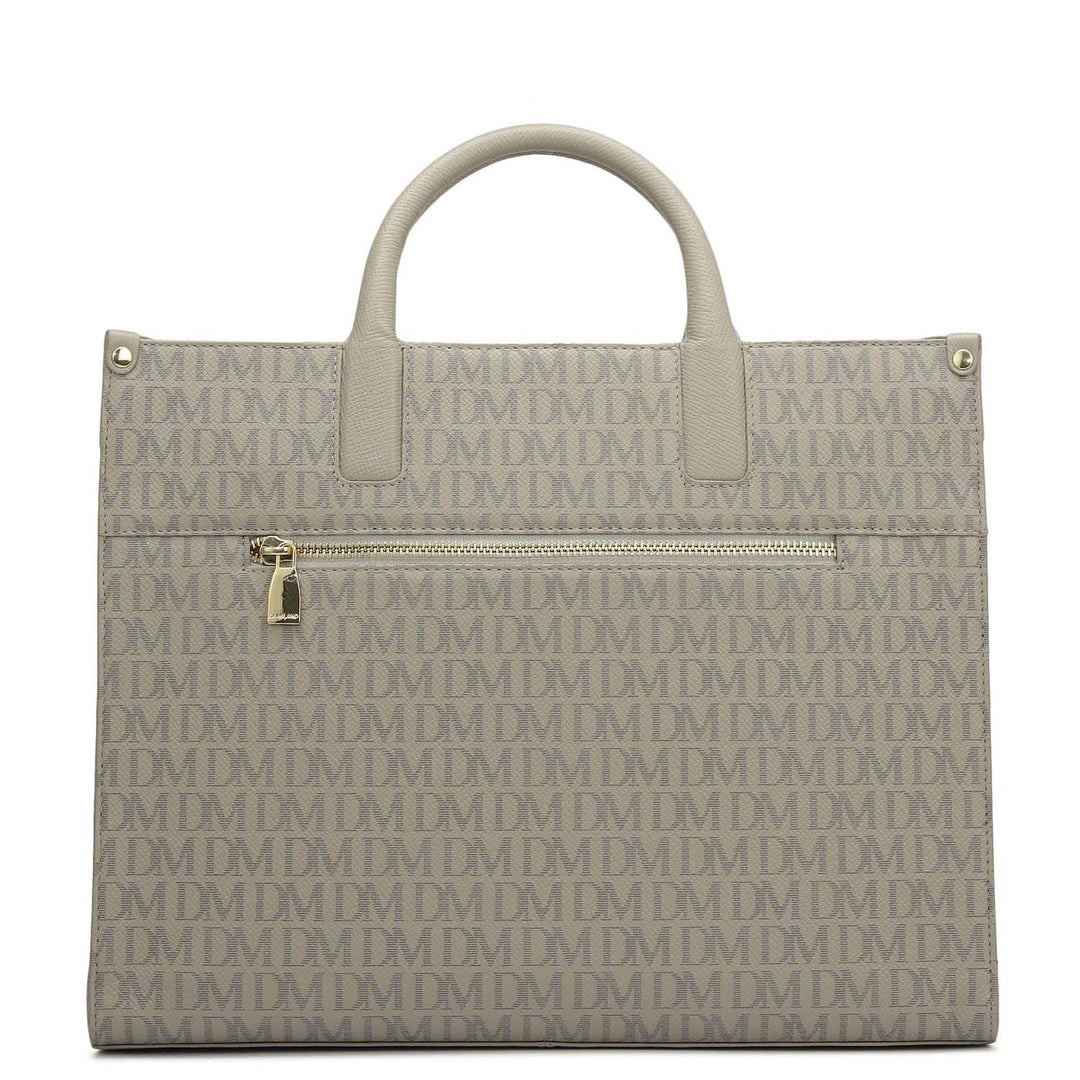 Medium Monogram Franzy Leather Satchel - Chalk