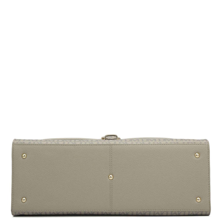 Medium Monogram Franzy Leather Satchel - Chalk