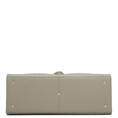 Medium Monogram Franzy Leather Satchel - Chalk