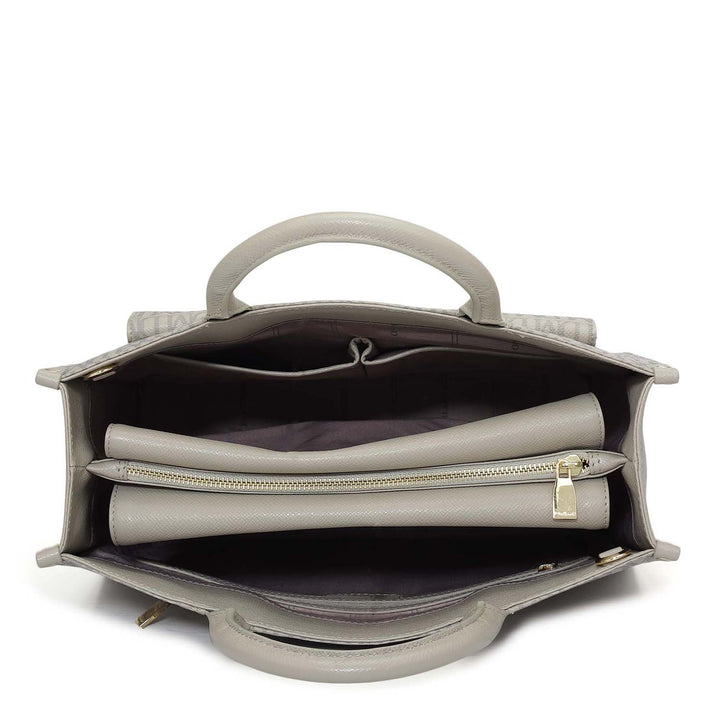 Medium Monogram Franzy Leather Satchel - Chalk