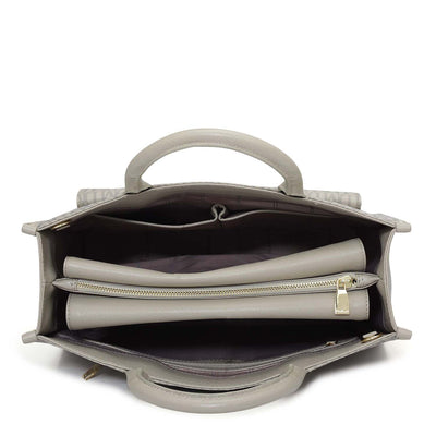 Medium Monogram Franzy Leather Satchel - Chalk