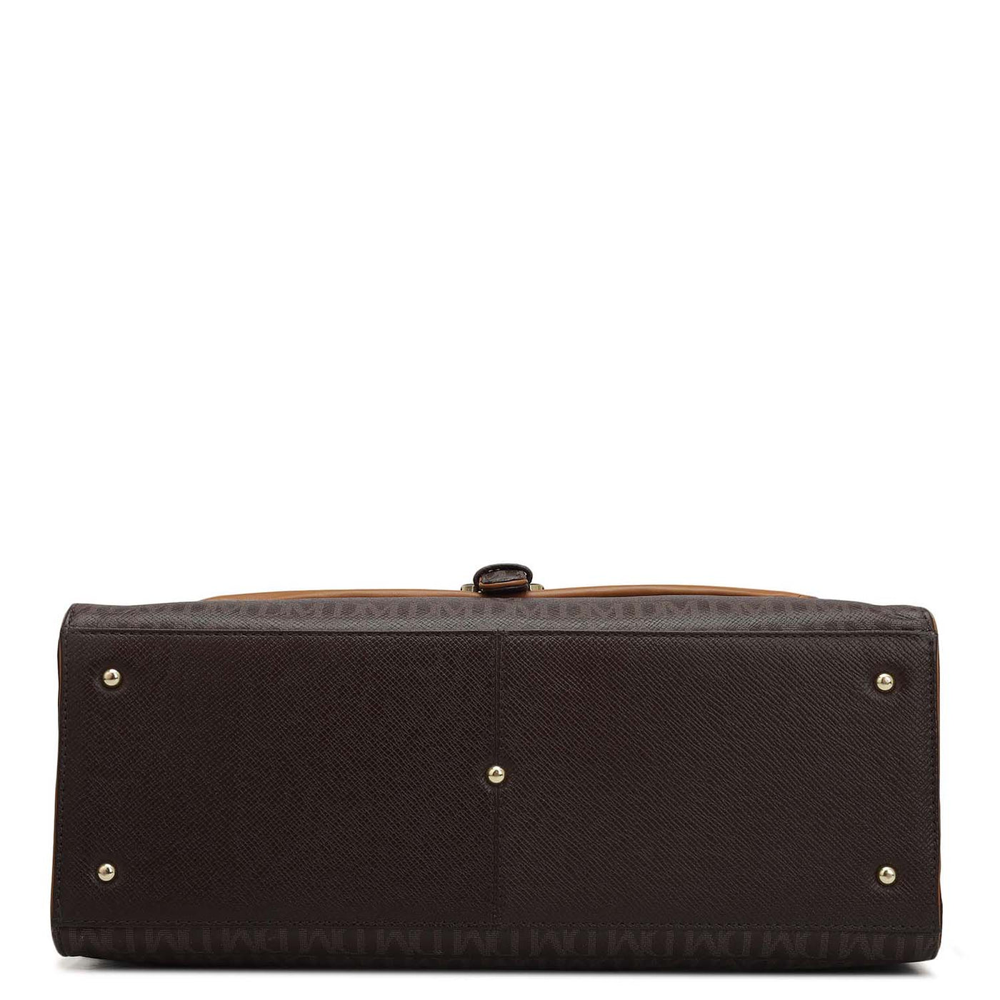 Medium Monogram Plain Leather Satchel - Chocolate