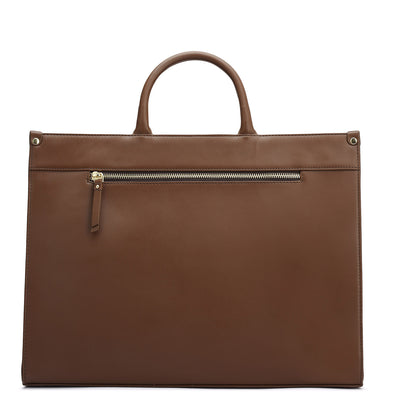 Large Croco Plain Leather Book Tote - Date