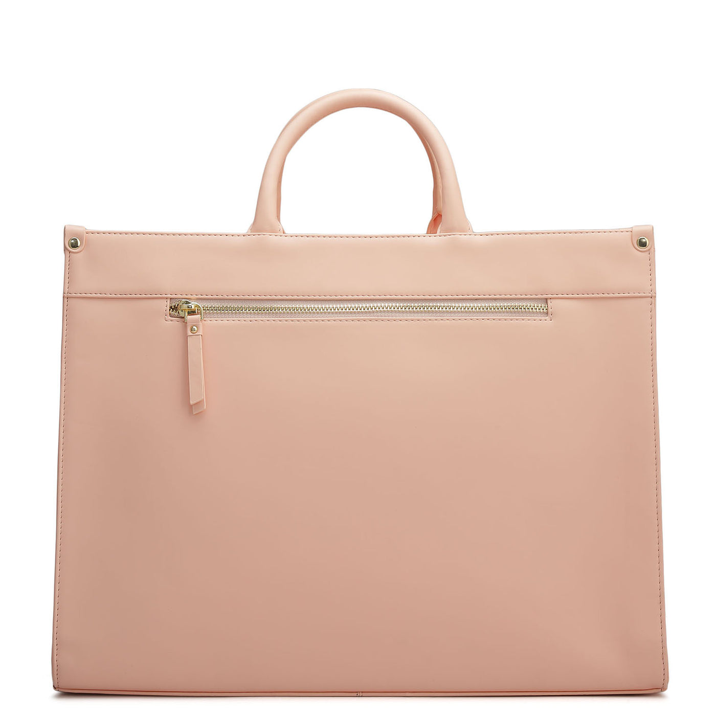 Large Croco Plain Leather Book Tote - Peach