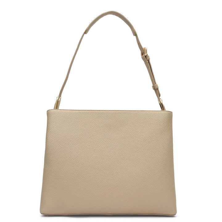Medium Wax Leather Shoulder Bag - Dove