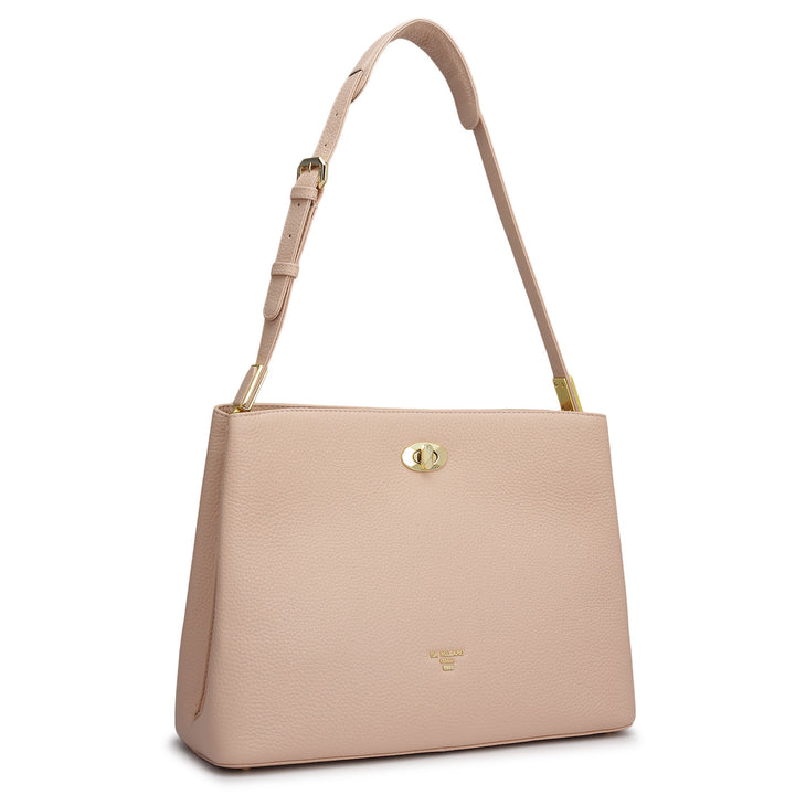 Medium Wax Leather Shoulder Bag - Feather