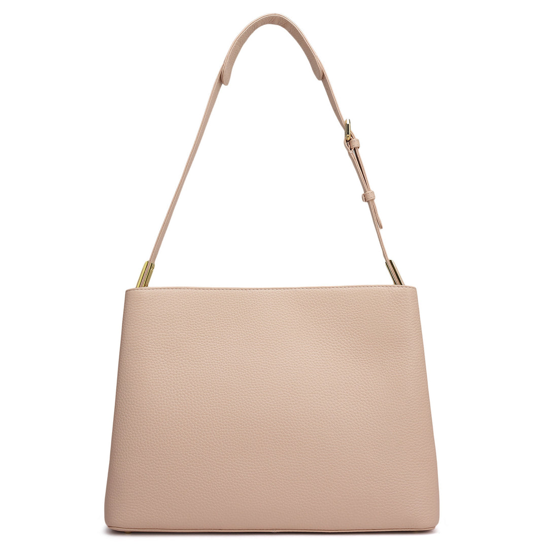 Medium Wax Leather Shoulder Bag - Feather