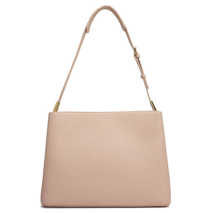Medium Wax Leather Shoulder Bag - Feather
