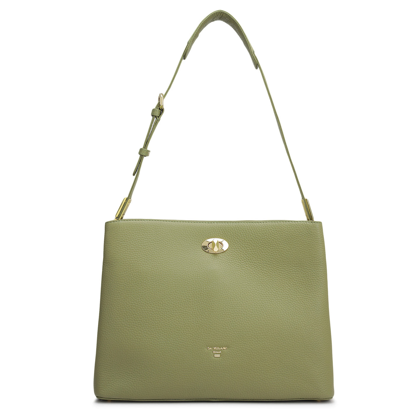Medium Wax Leather Shoulder Bag - Fern