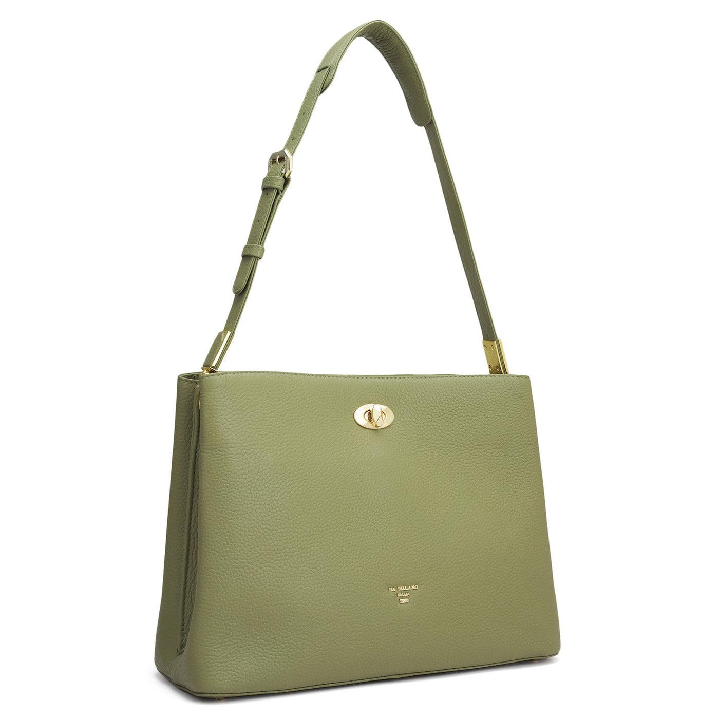 Medium Wax Leather Shoulder Bag - Fern