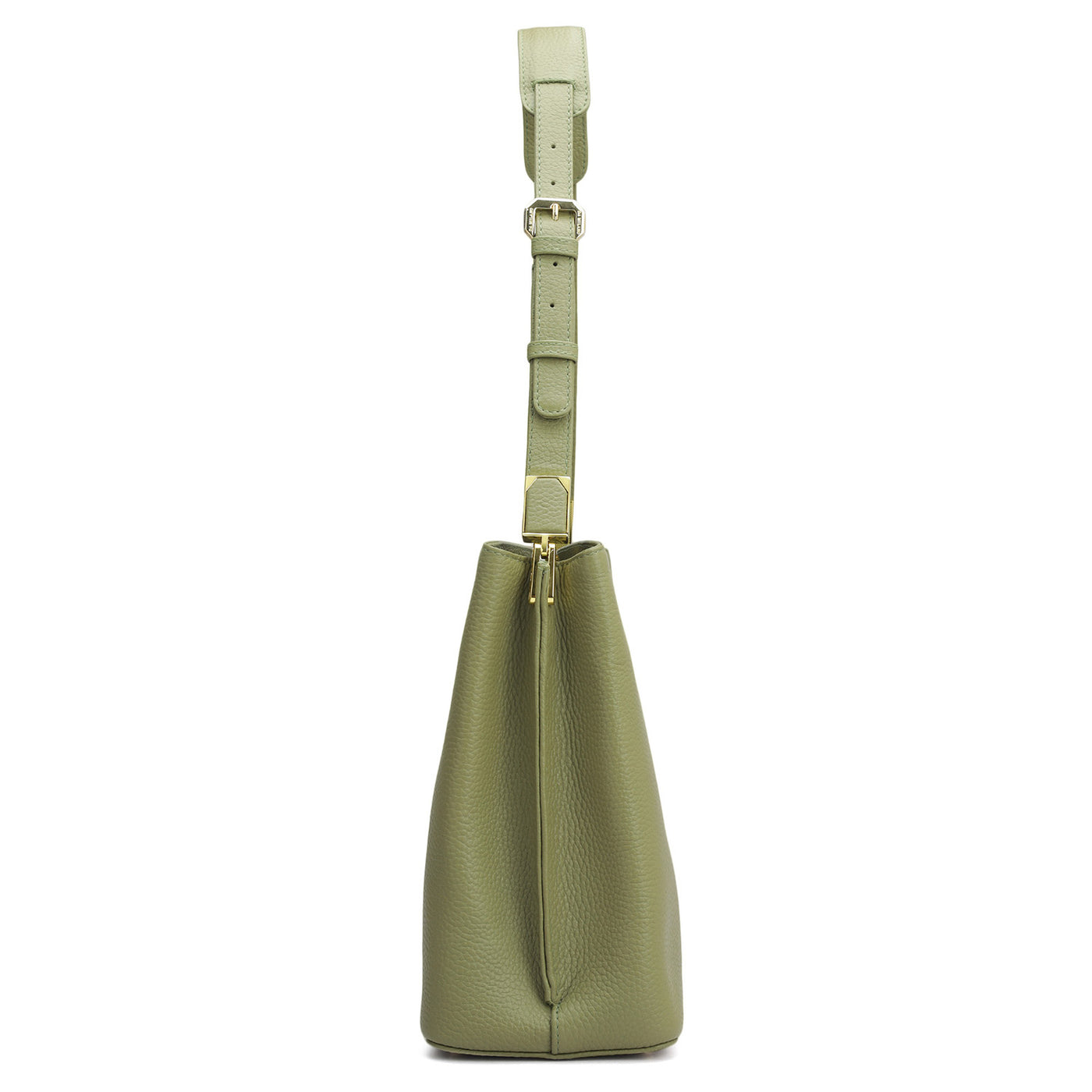 Medium Wax Leather Shoulder Bag - Fern