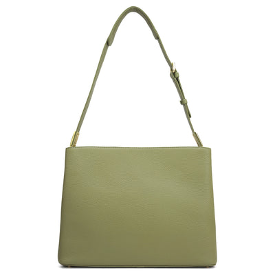Medium Wax Leather Shoulder Bag - Fern