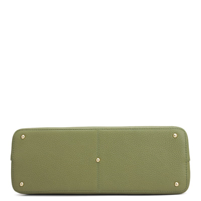 Medium Wax Leather Shoulder Bag - Fern