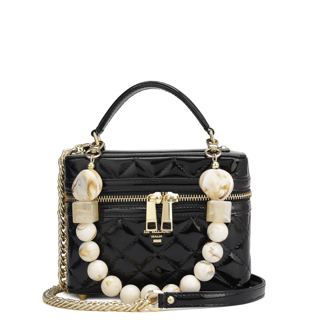 Small Patent Leather Satchel - Black