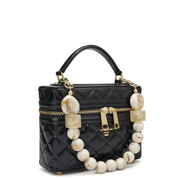 Small Patent Leather Satchel - Black