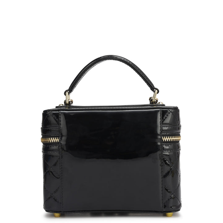 Small Patent Leather Satchel - Black
