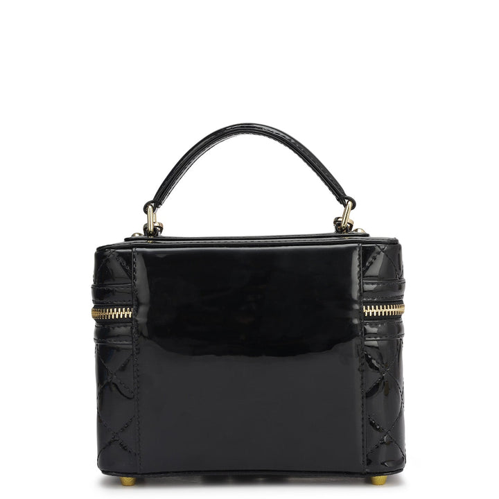 Small Patent Leather Satchel - Black