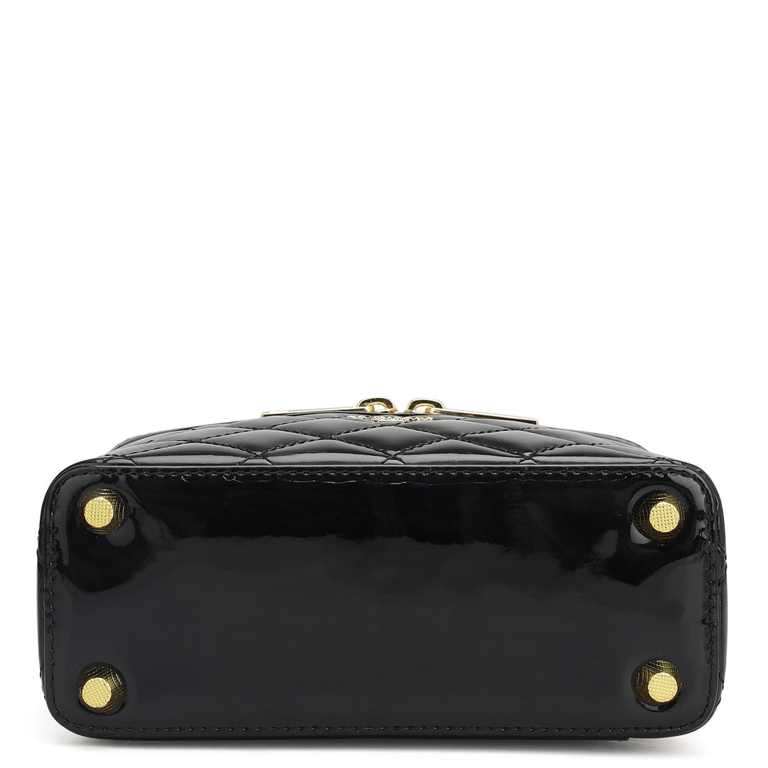Small Patent Leather Satchel - Black