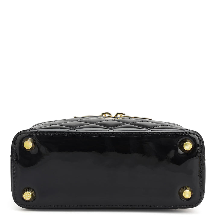 Small Patent Leather Satchel - Black