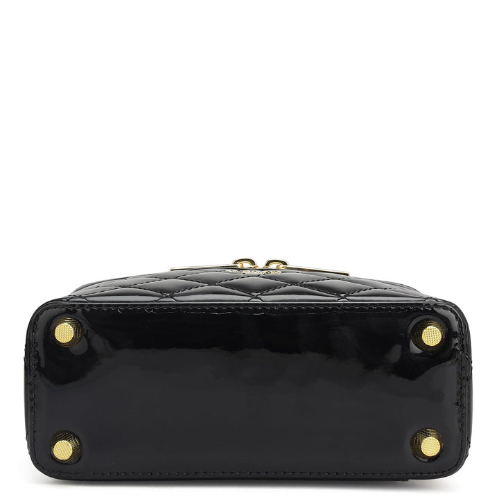 Small Patent Leather Satchel - Black