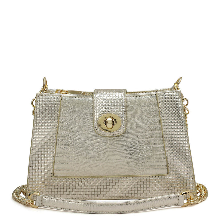 Small Metallic Leather Sling - Gold