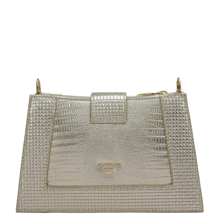Small Metallic Leather Sling - Gold
